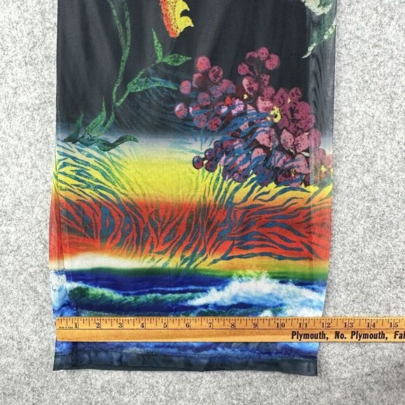 John Mark Chelsea Floral Pants Women XL Wide Leg Pull On Artsy Boho Palazzo Mesh - Picture 12 of 16